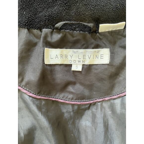 Larry Levine Feather Down Hooded Coat Black Quilted Faux Fur Removable Hood, S - Picture 5 of 15